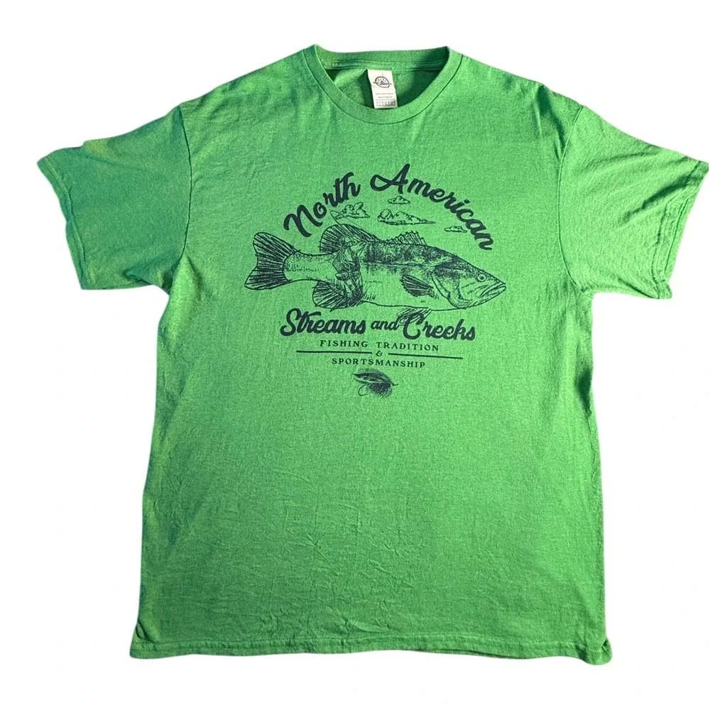 Delta Pro Weight North American Streams Creeks Bass Fishing T Shirt Size Large